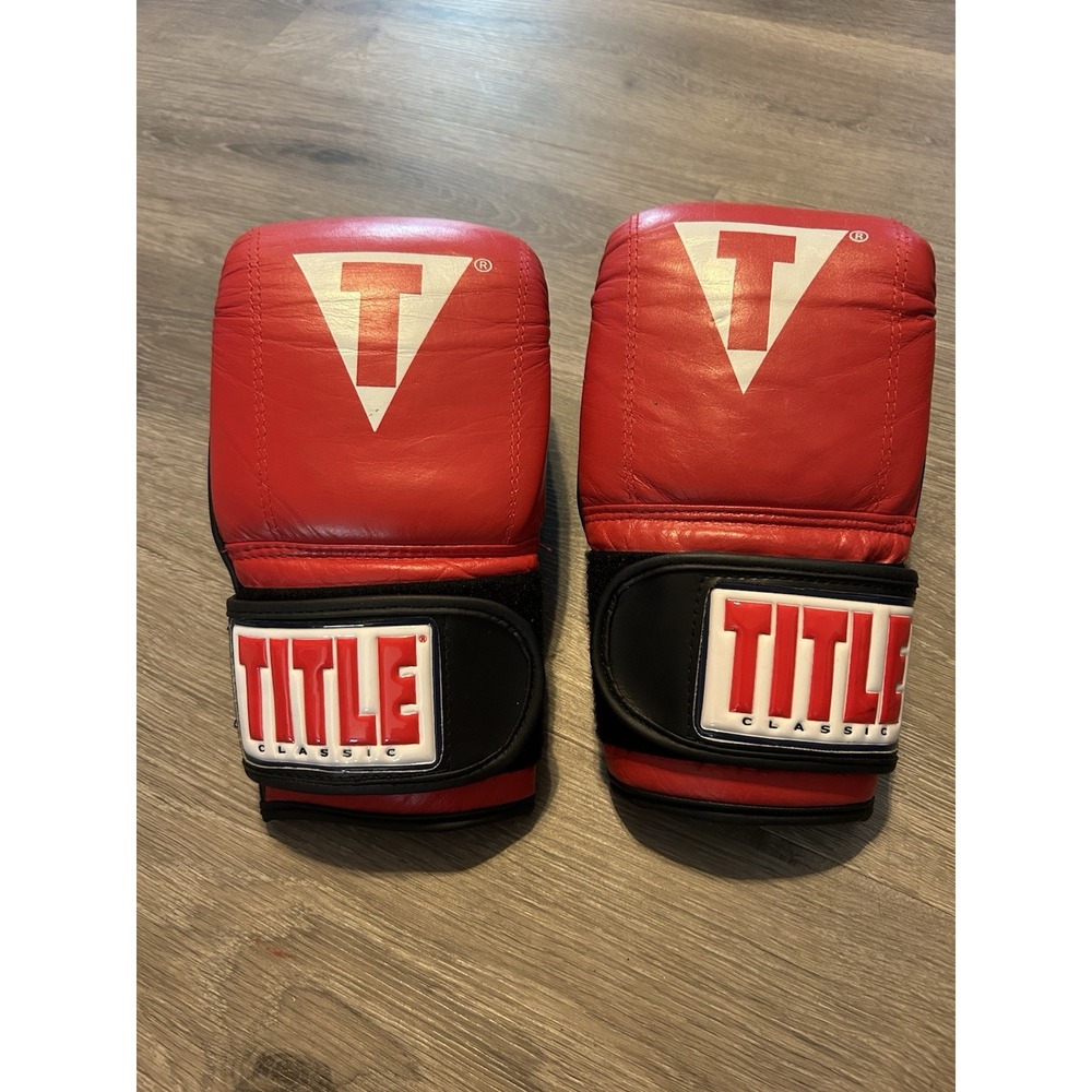 Title Classic Kids Boxing Gloves Red White Black Youth Training Sparring Gloves